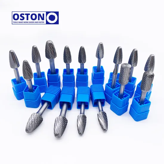 6.35mm Shank H Type Flame Shape Fine Cut Cemented Carbide Grinder Tips